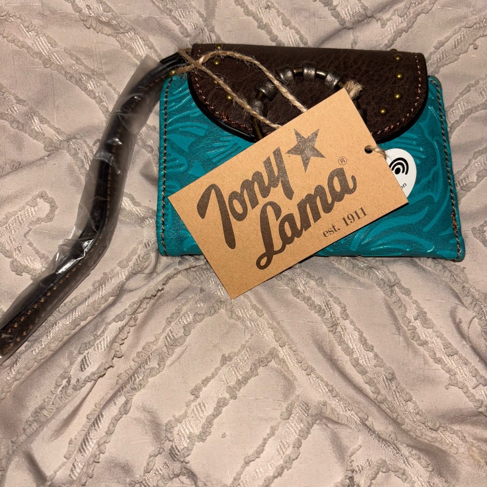 Tony Lama Teal and Brown Women's Wallet